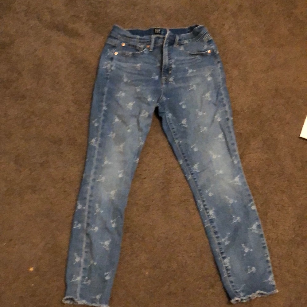 Gap floral print skinny jeans size 4